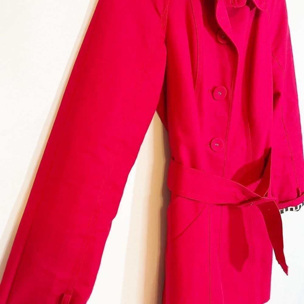 Harold’s Red Belted Mod Length Trench Coat 8 - Picture 4 of 9